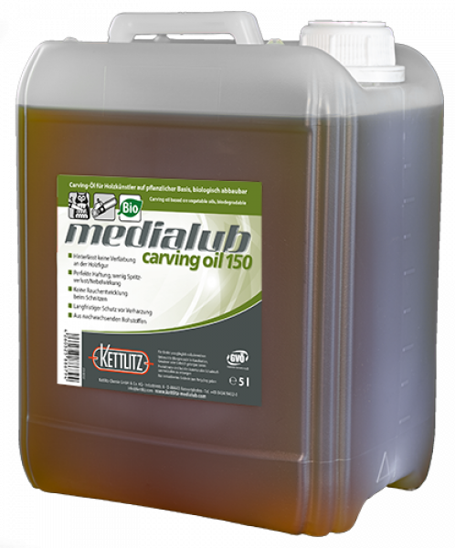 KETTLITZ-Medialub Carving Oil 150 - Bio Kettenöl für Holzschnitzer -  5 Liter Gebinde